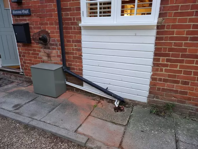 An outside installation with a suitable hard-plumbed drain